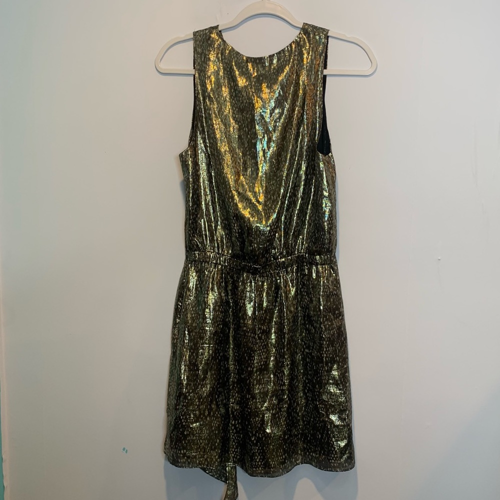 Ramy Brook Gabriela Metallic Silk Dress Draped - Picture 7 of 9